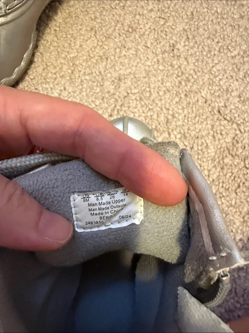 Khombu Silver Metallic Lace-Up Kids Duck Boots